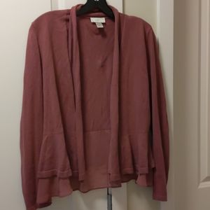 Burgundy cardigan with peplum